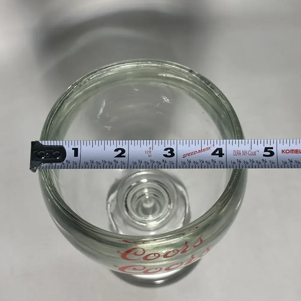 Vintage Coors Beer Heavy (2.5 Lbs) glass goblet Man Cave Barware 7.5x4.5” 16 oz